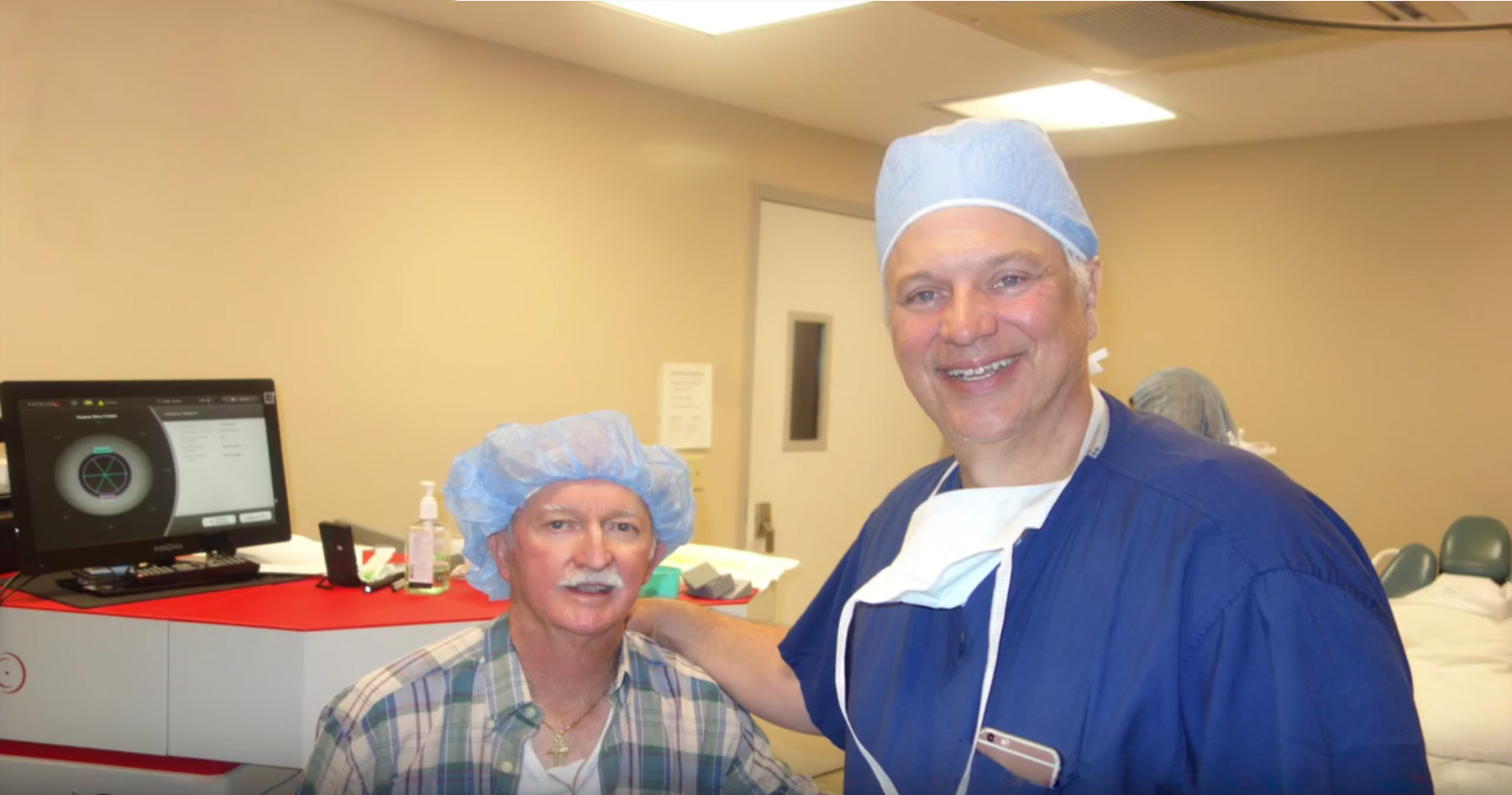 Dr. Seibel with cataract patient at Pacific Vision Institute
