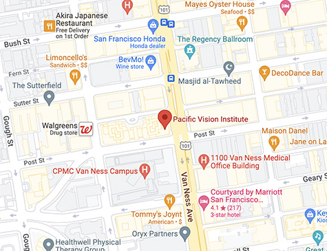 Map to Pacific Vision Institute